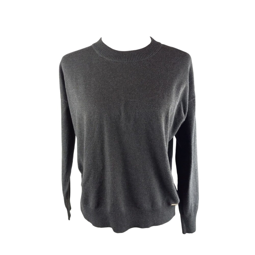 NEW Tahari Women Heather Graphite Gray Knit Sweater Size PXS NWT Soft Crew Neck